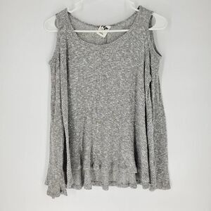 Tokyo darling grey long sleeve tshirt open shoulde